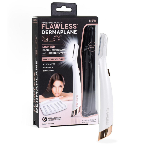 Finishing Touch Flawless Dermaplane Glo Lighted Facial Exfoliator"