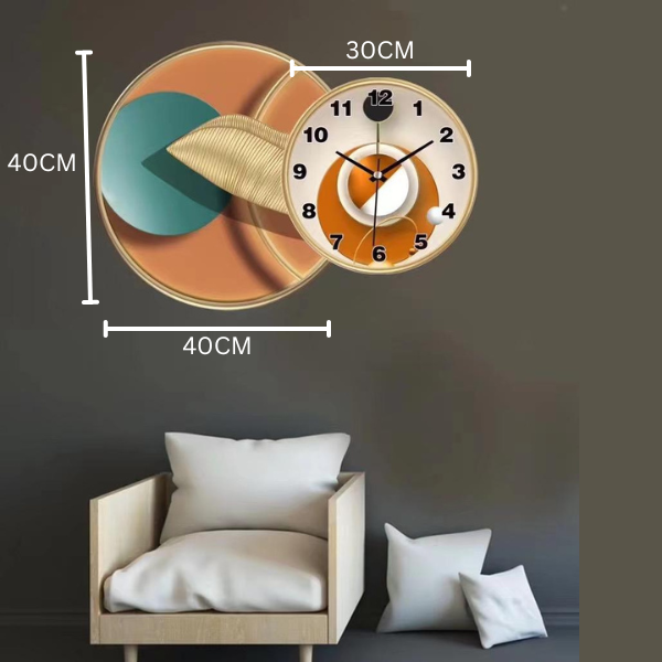 Wall Clock with Art 2PCS"