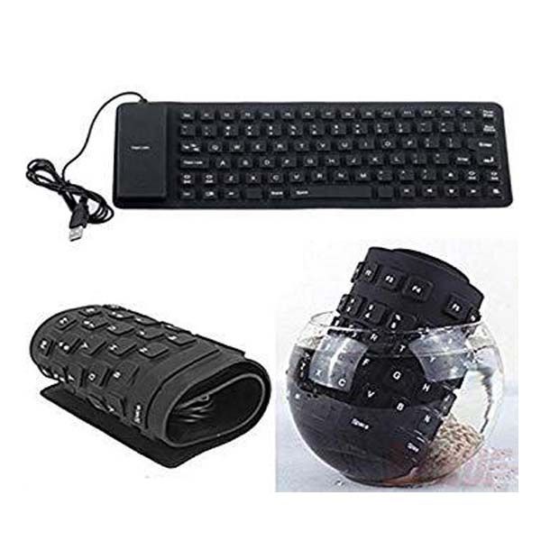 Foldable Flexible Waterproof USB Wired Keyboard"