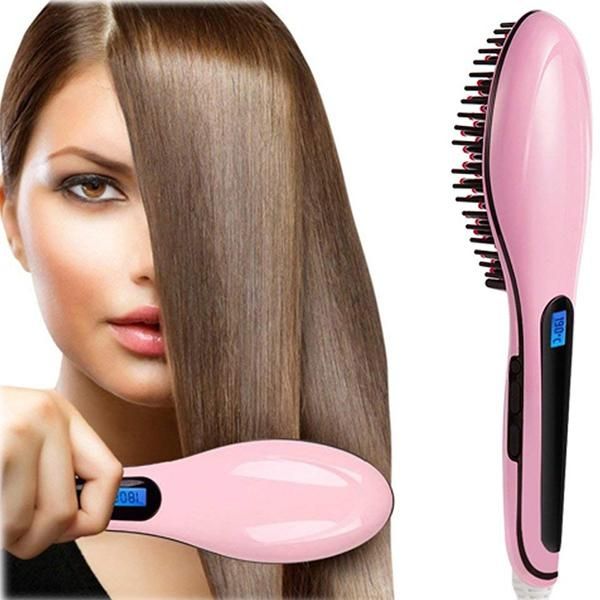 Purple Simply Fast Hair Straightener HQT-906 Hair Styling Straight Brush"