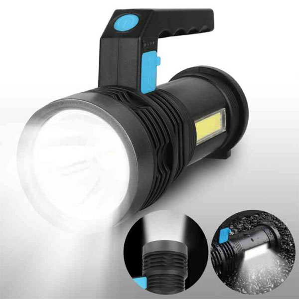 Spotlight 3W+ TORCH 2 in 1 Waterproof USB Rechargeable Handheld Torch LED Flashlights"