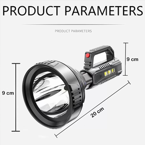 CX-8809 Super bright Powerful LED Multifunctional Searchlight 4 Modes Torch with COB Light"